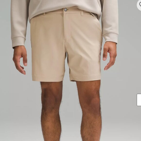 Lululemon ABC Classic-Fit Short 7" Warpstreme Men's Tan Shorts 32 - Picture 1 of 6